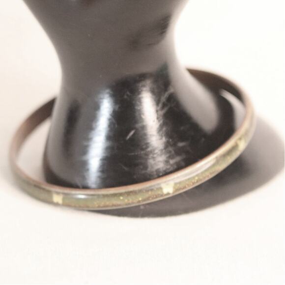 Shimmery Green Enamel Brass Bangle Bracelet With Butterflies - Picture 1 of 10